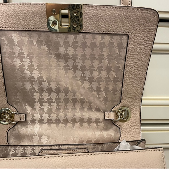 NEW. Karl Lagerfield Nude shoulder bag with gold chain strap. - Picture 6 of 6